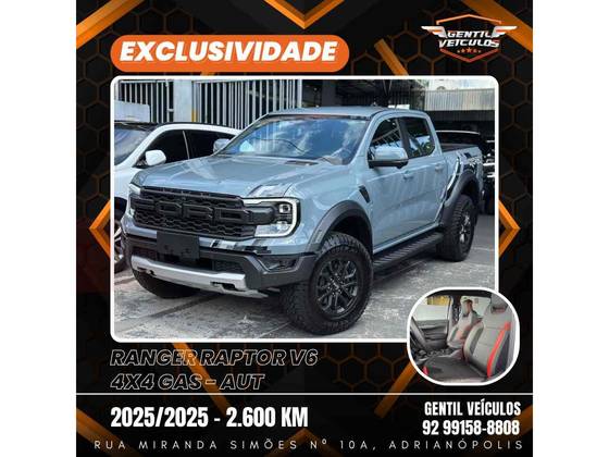 FORD RANGER 3.0 V6 TURBO GASOLINA RAPTOR 4X4 AUTOMÁTICO FORD RANGER 3.0 V6 TURBO GASOLINA RAPTOR 4X4 AUTOMÁTICO